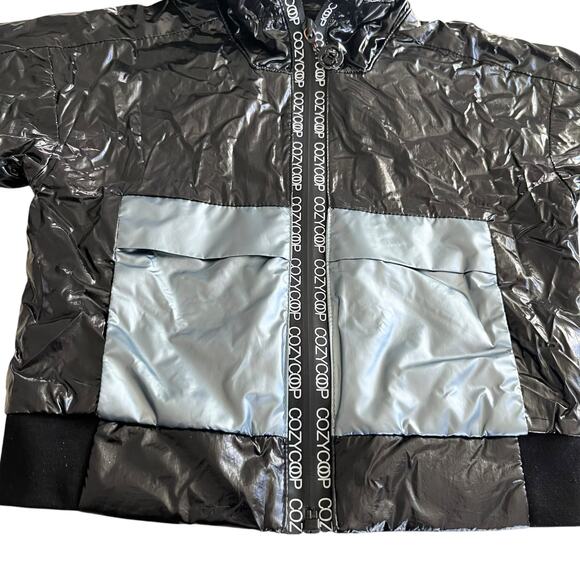 Cozycoop boys black colorblock waterproof windbreaker spring fall jacket size 3 - Picture 2 of 7